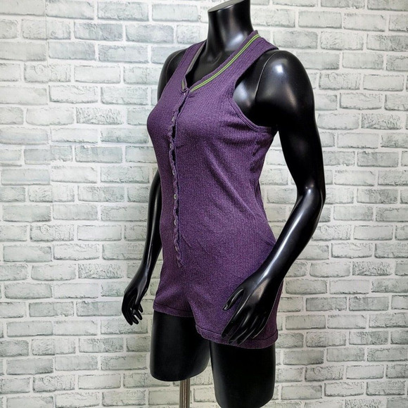 Victorias Secret Size S Purple Ribbed Racerback Super Soft Underware Romper - Picture 4 of 8